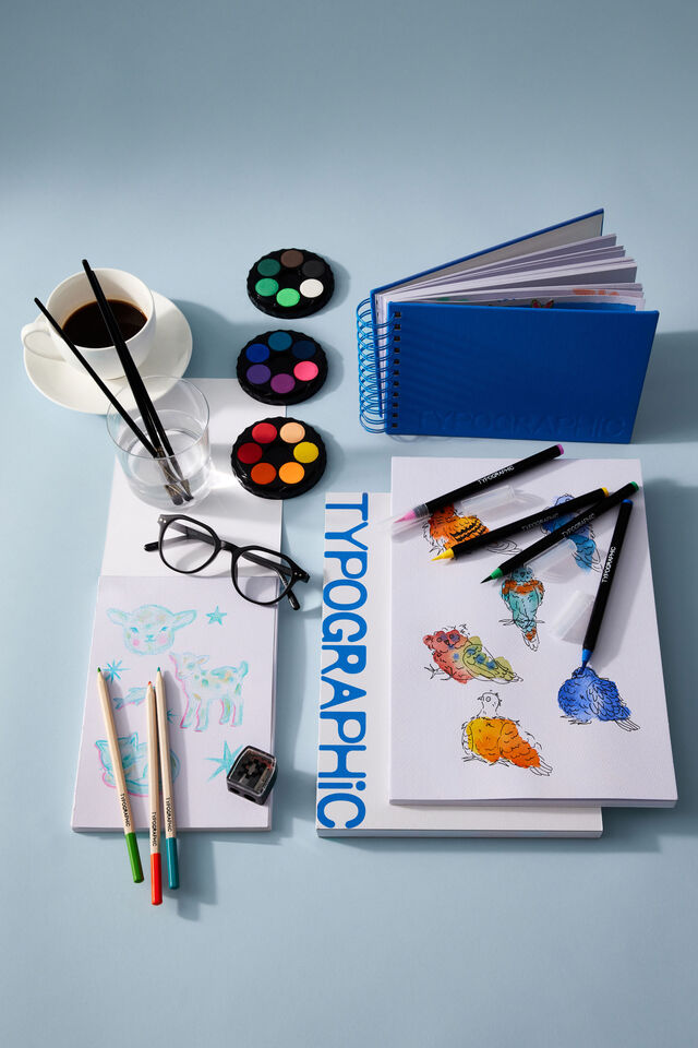A5 Premium Spiral Watercolour Book, AZURE