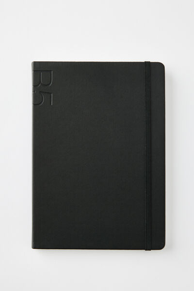 B5 Hard Cover Lined Notebook, BLACK