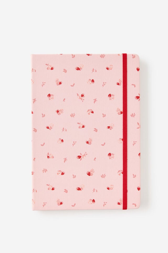 Metro B5 Hard Lined Notebook, Ditsy Pansy Pink Clay