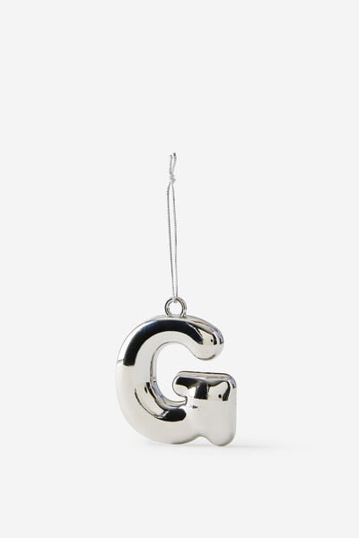 Alphabet Christmas Ornament, BUBBLE LETTER G