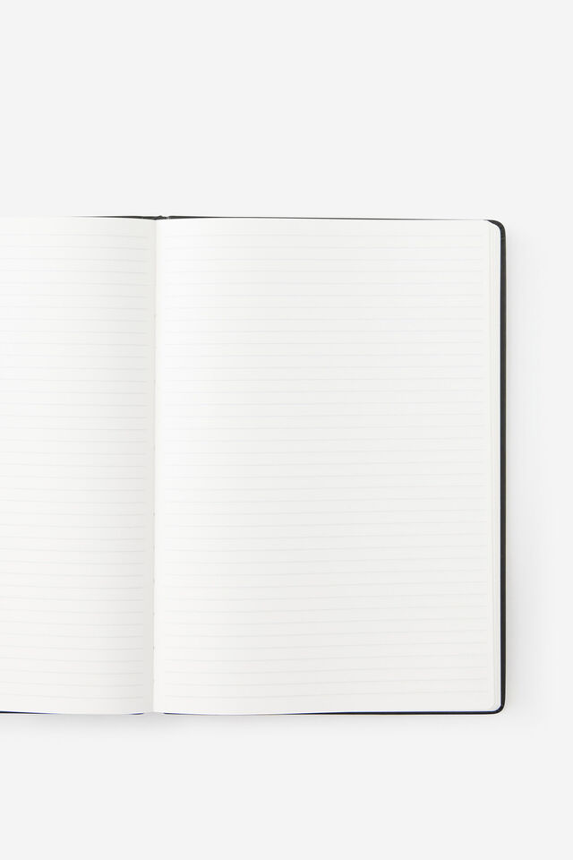 Personalised Metro B5 Hard Lined Notebook, Black