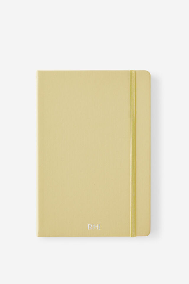 Personalised Metro A5 Hard Lined Notebook, Limoncello