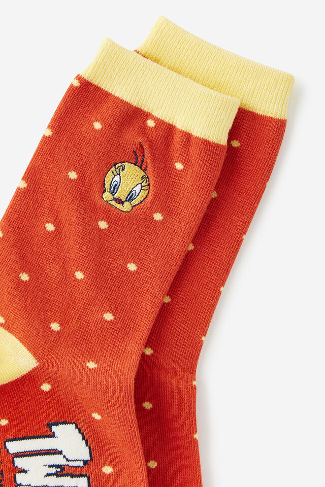Looney Tunes Mid Crew Socks, LCN WB LOONEY TUNES TWEETY BIRD