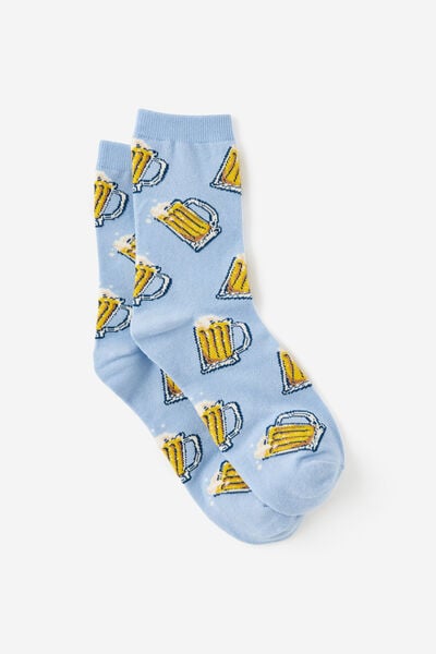 Mid Crew Socks, BLUE BEERS YDG!