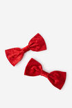 Large Bow Toppers, CRUSHED VELVET RED - alternate image 1