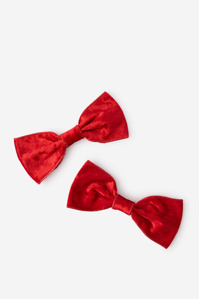 Large Bow Toppers, CRUSHED VELVET RED