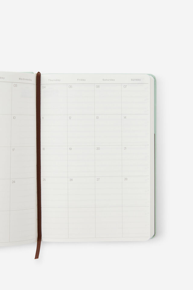 2027 A5 Daily On Schedule Diary, MINTY/ESPRESSO