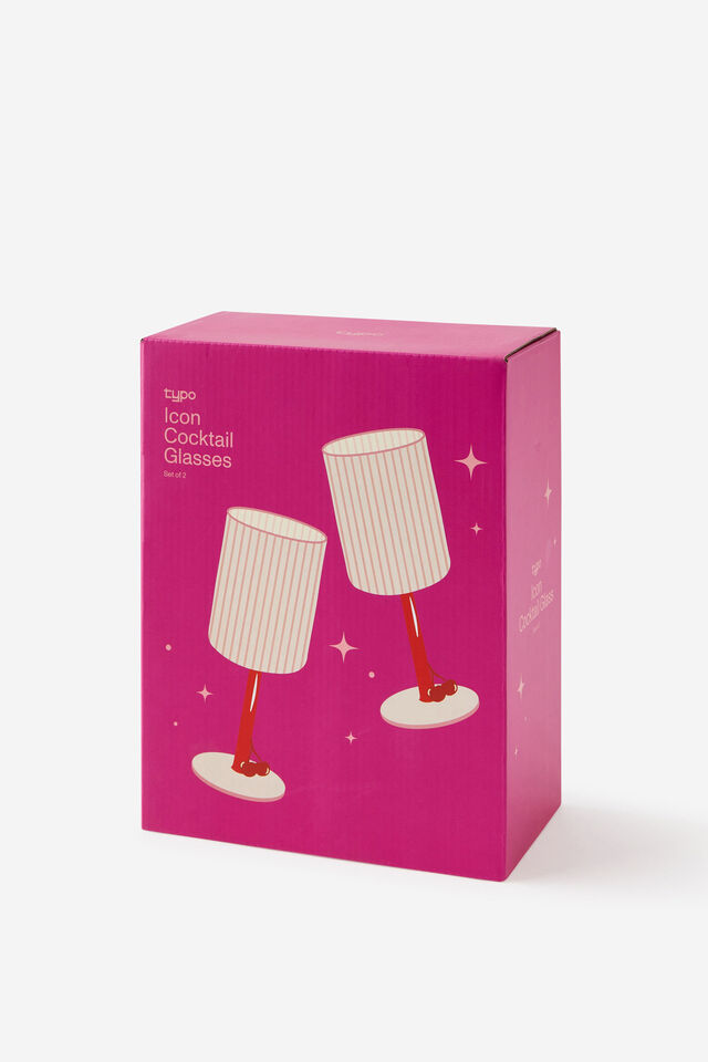 Novelty Cocktail Glass Set Of 2, CHERRY