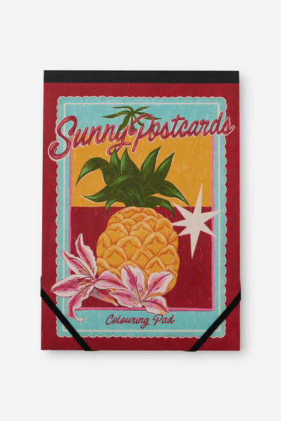 A4 Colouring Pad, SUNNY POSTCARDS