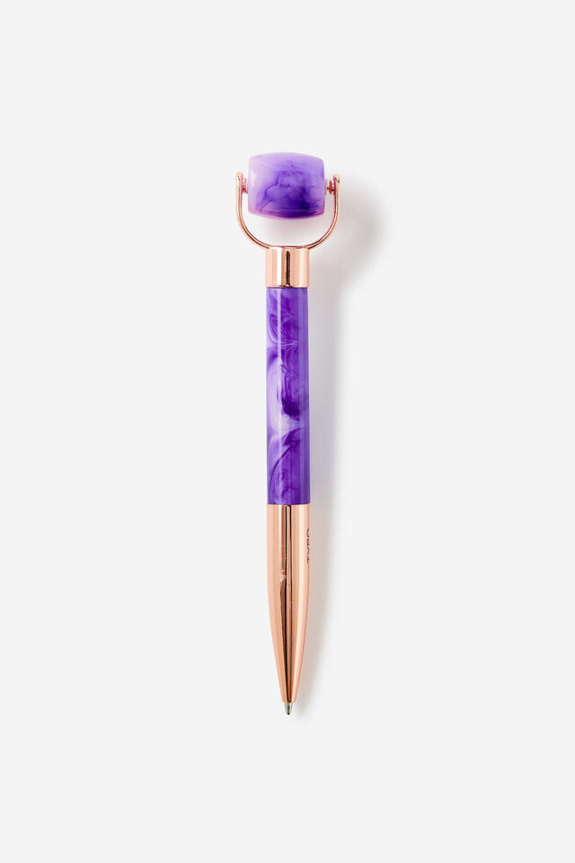 Jasmine Roller Pen, ROSE GOLD AND PURPLE