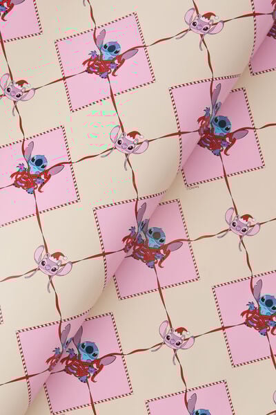Christmas Wrapping Paper Roll, LCN DIS STITCH AND ANGEL XMAS