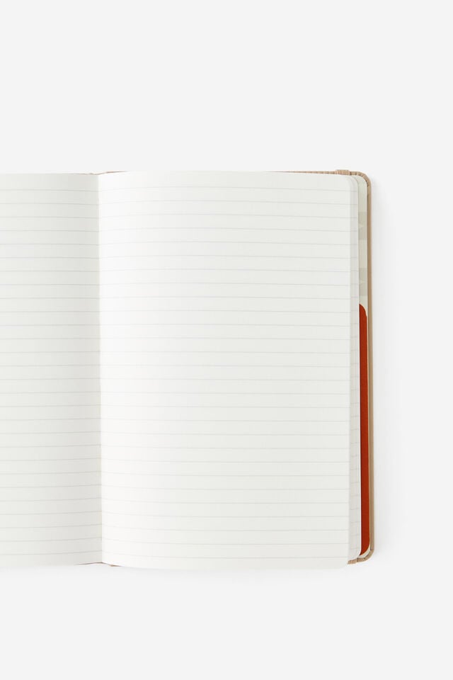 A5 Hard Cover Lined Notebook, CHAI DEBOSS STRIPE