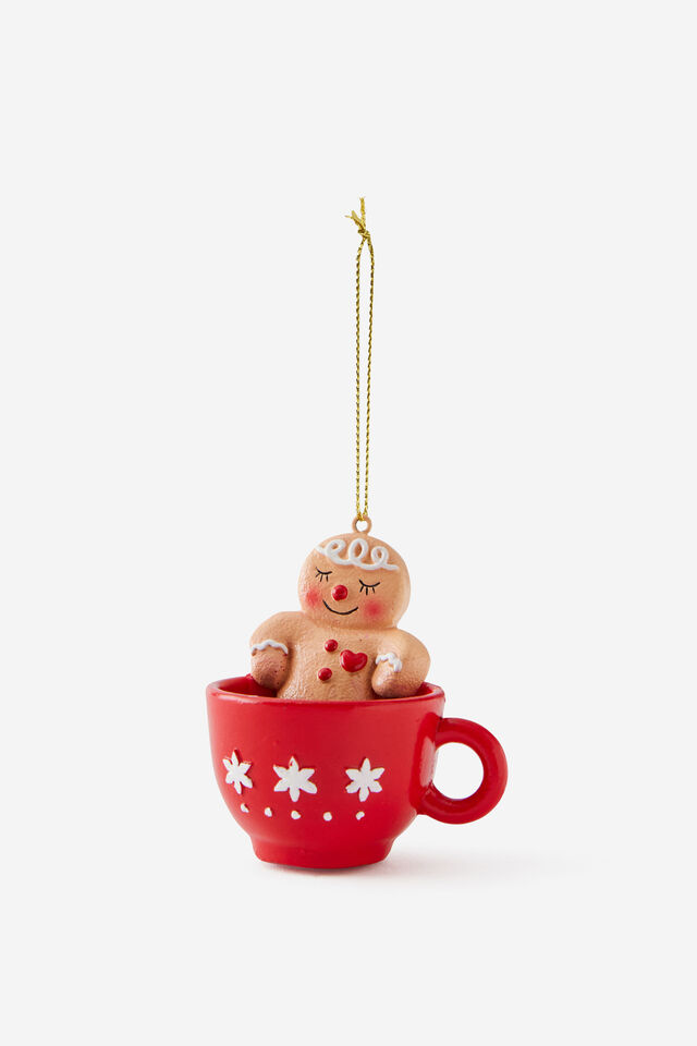 Resin Christmas Ornament, HOT CHOCOLATE SPA GINGERBREAD