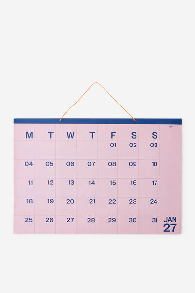 2027 A1 Monthly Calendar, COLOUR BLOCK