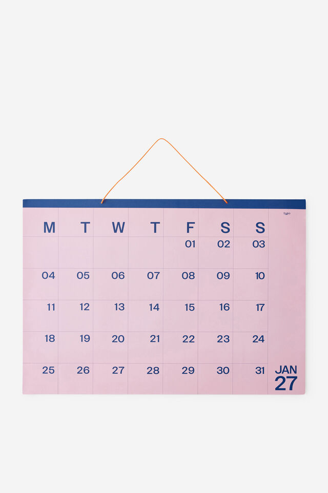 2027 A1 Monthly Calendar, COLOUR BLOCK