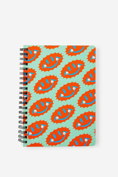 B6 Spiralbound Notebook, JELLY MINT SUN SMILES