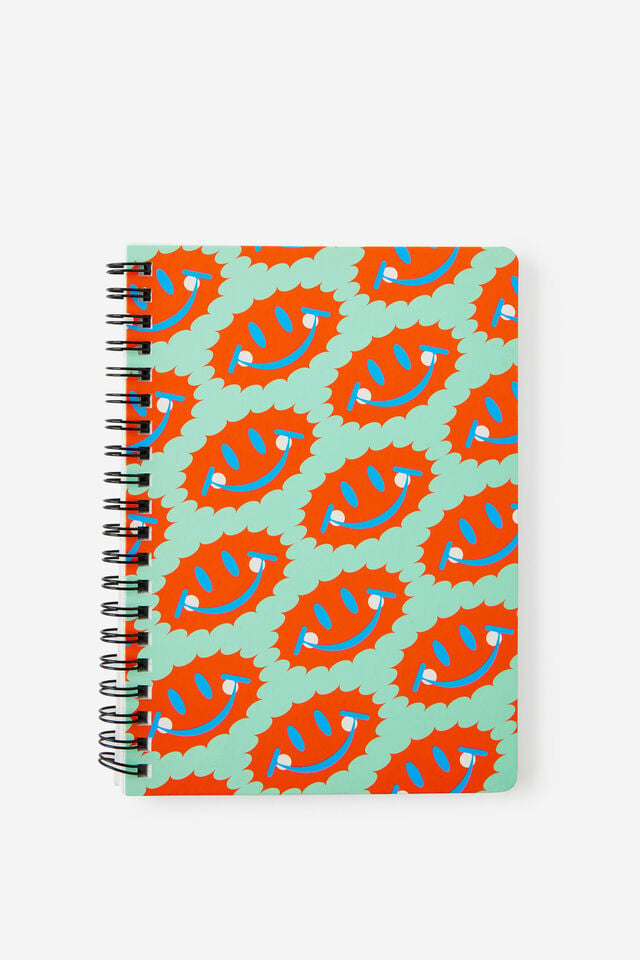 B6 Spiralbound Notebook, JELLY MINT SUN SMILES