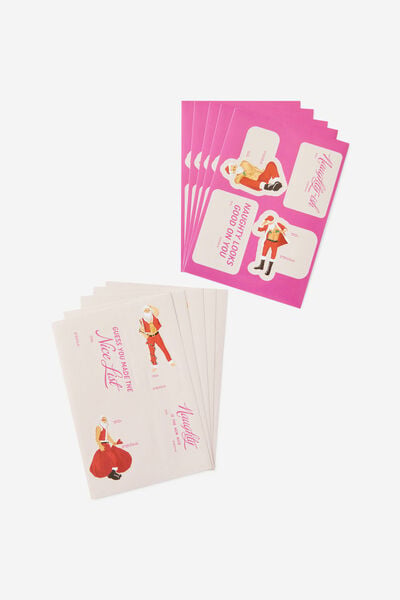 To & From Sticker Sheets, NAUGHTY SANTA