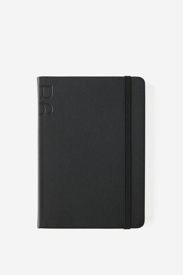 B6 Hard Cover Lined Notebook, BLACK