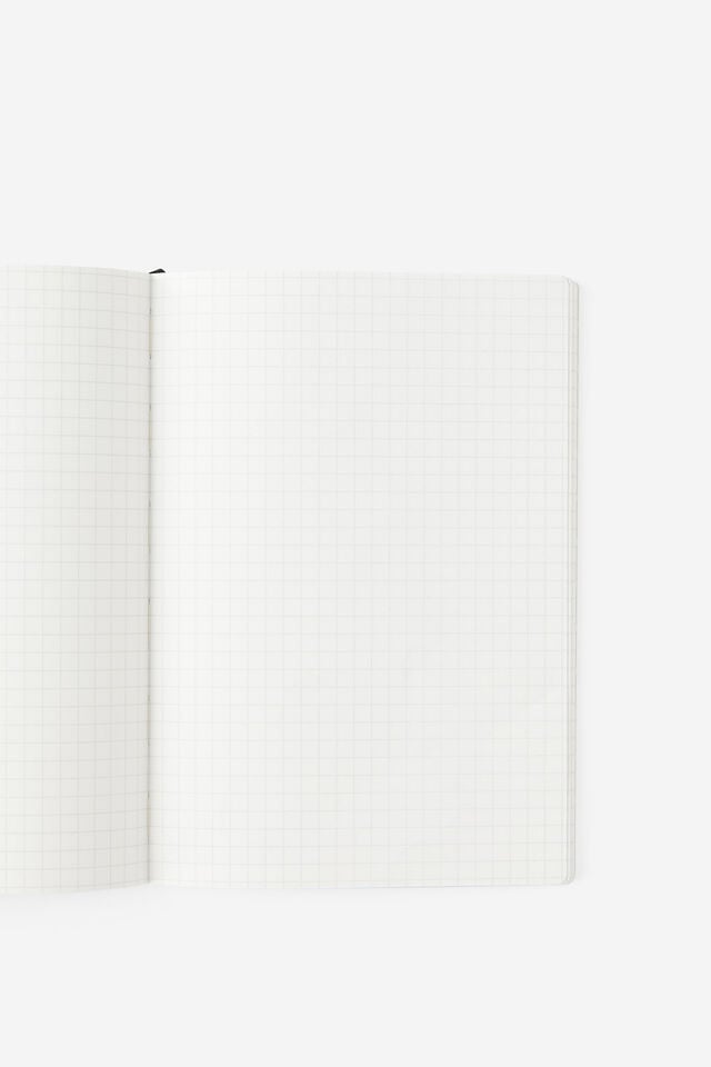 A5 Soft Cover Grid Notebook, BLACK