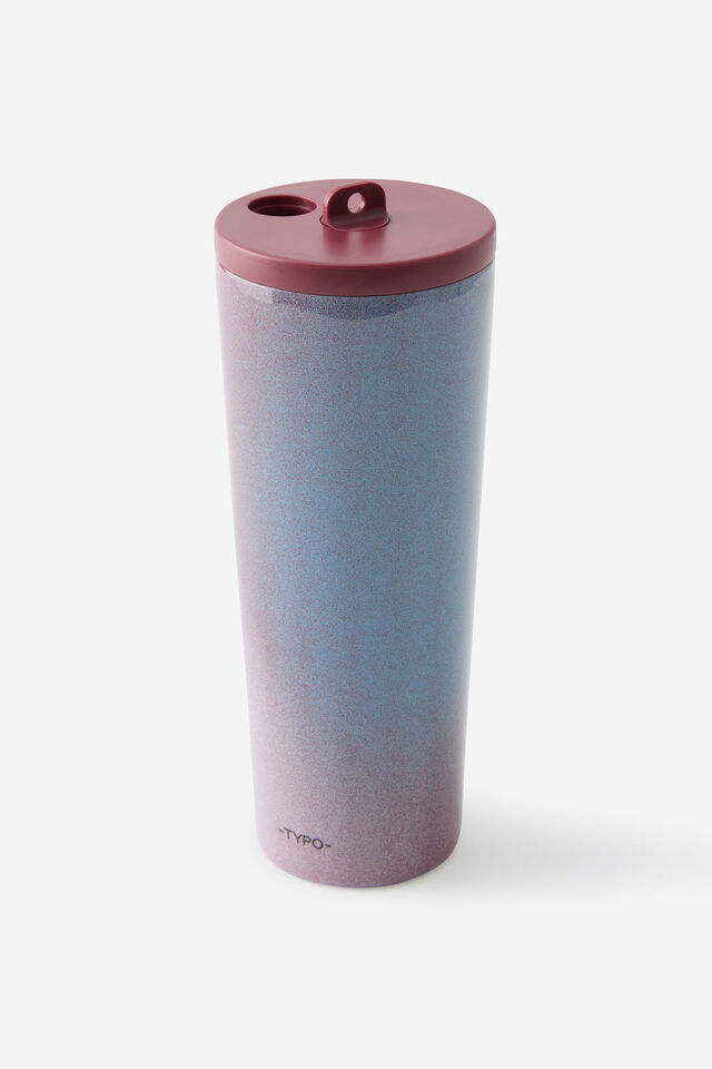 Hidden Straw Metal Smoothie Cup, DIFFUSION CABERNET