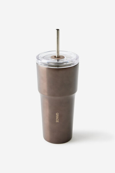 Personalised Smoothie Cup 600Ml, METALLIC COYOTE