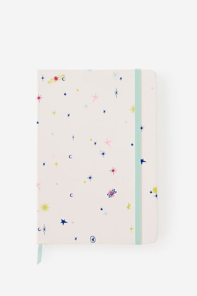 A5 Hard Lined Notetaker Notebook, ECRU DITSY CELESTIAL