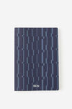 Personalised 26/27 A5 Weekly Soft Diary, PATCHWORK STRIPE NAVY - alternate image 1
