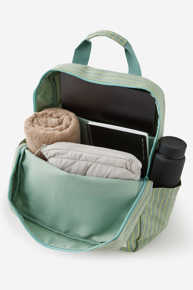 Campus Backpack, GREEN/ LIMONCELLO STRIPE