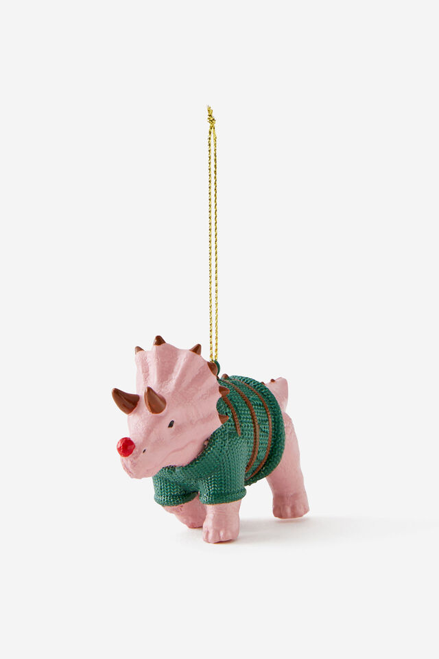 Resin Christmas Ornament, TRICERAPTOPS FESTIVE JUMPER
