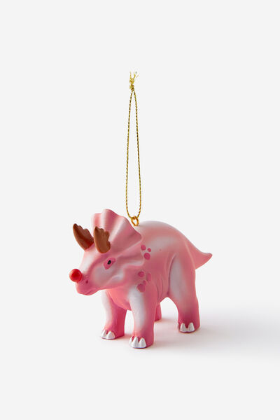 Resin Christmas Ornament, REINDEER TRICERATOPS