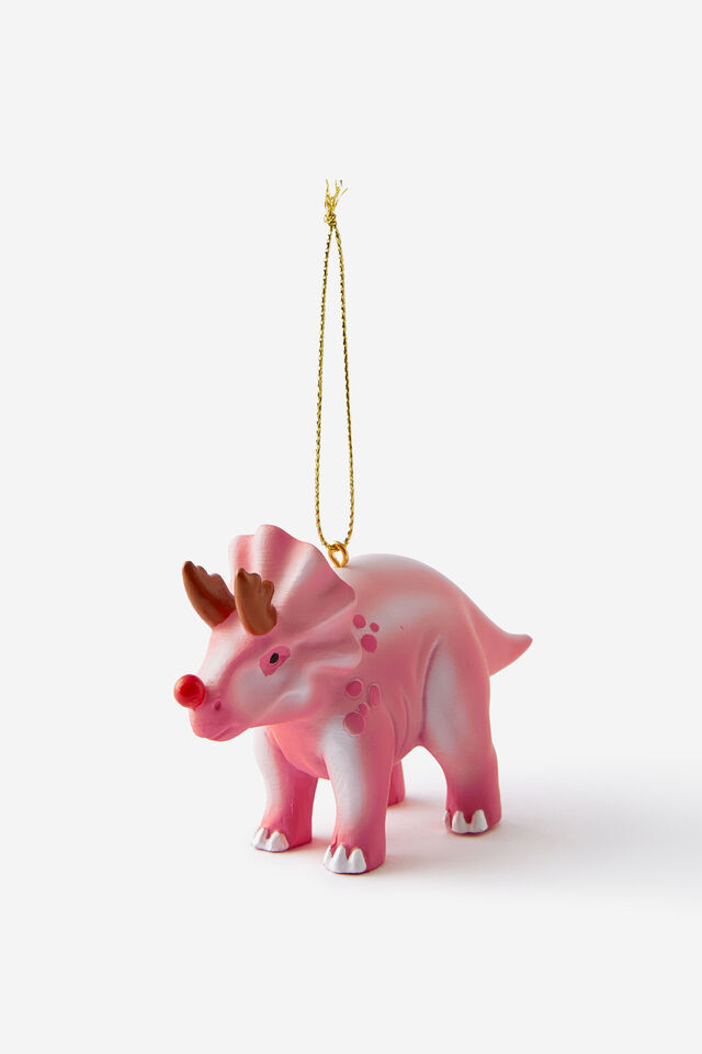 Resin Christmas Ornament, REINDEER TRICERATOPS