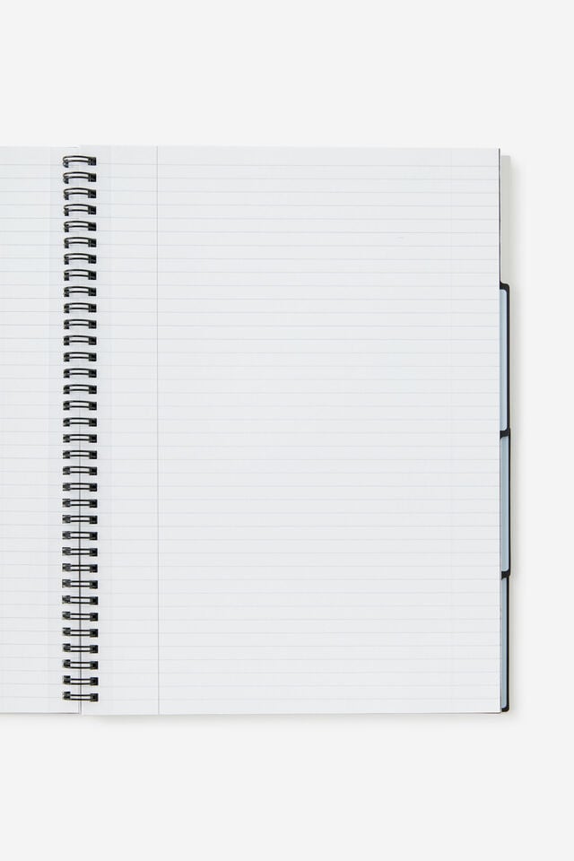 A4 Spiralbound Subject Notebook, BLUE SKIES STRIPE