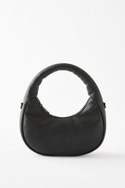 Plush Mini Handbag, BLACK