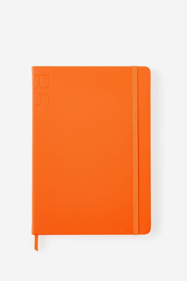 B5 Hard Lined Notetaker Notebook, LAVA RED