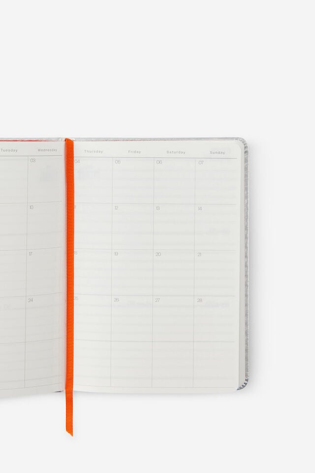Personalised 2027 B6 Weekly On Schedule Diary, CHROME LAVA RED