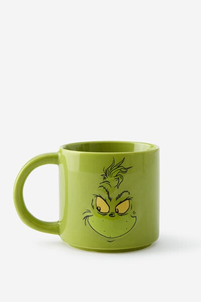 Collab Christmas Novelty Shaped Mug, LCN DRS GRINCH FACE