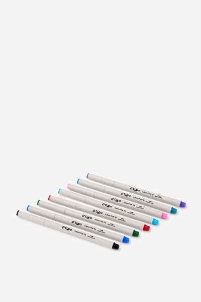 0.3Mm Fine Tip Pen 8 Pack, ALL COLOURS
