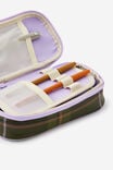 Hybrid Pencil Case, OLIVE PLAID - example image 2