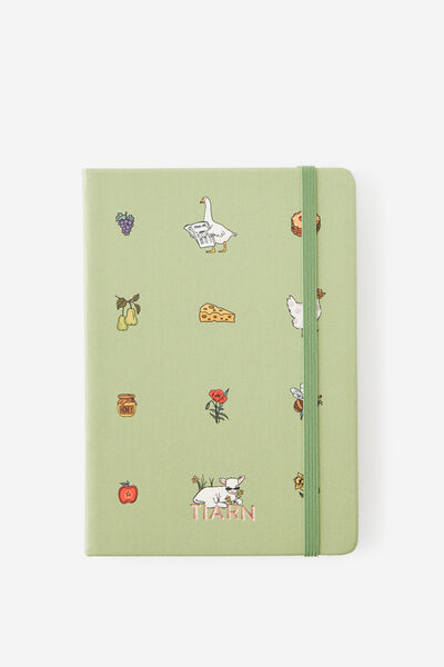 Personalised Metro B6 Hard Lined Notebook, Little Treats Bay Leaf