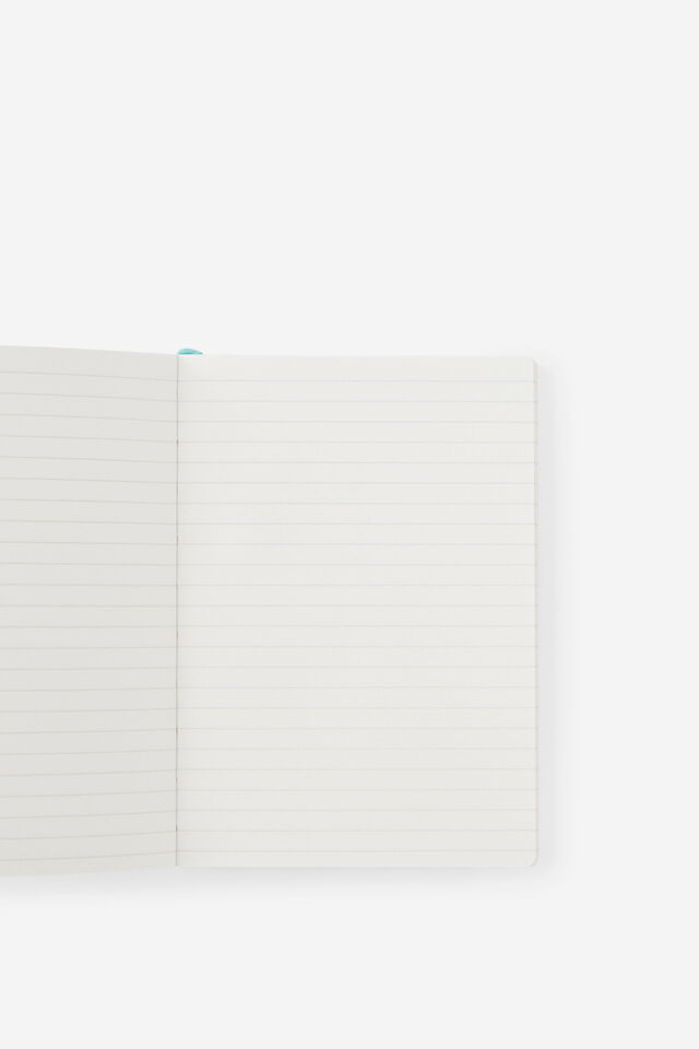 Personalised B6 Soft Cover Lined Notebook, TYPO GREEN