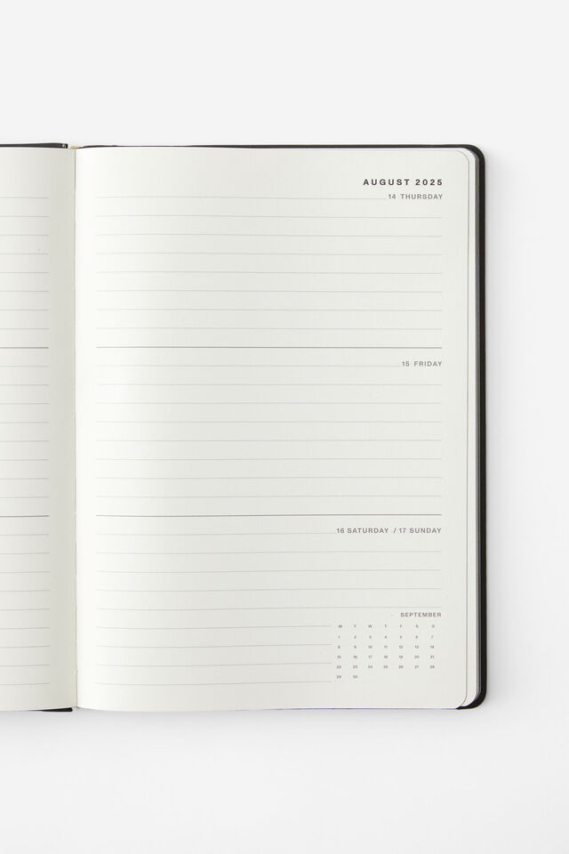 2025 26 A4 Personalised Weekly Buffalo Diary, BLACK