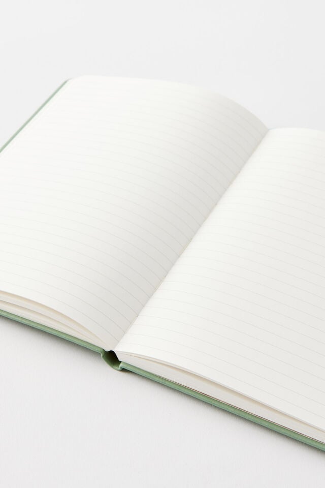 A5 Hard Cover Lined Notebook, TYPO GREEN