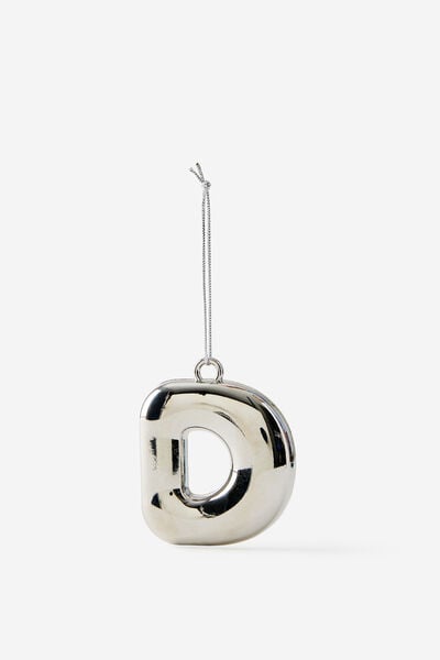 Alphabet Christmas Ornament, BUBBLE LETTER D