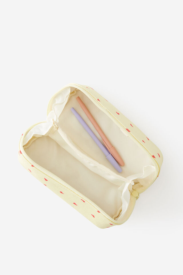 Felix Fold Out Pencil Case, FROZEN LEMON MICRO HEARTS