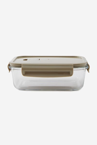 Glass Lunch Container, STONE