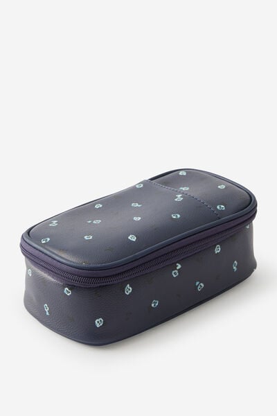 Premium Arlow Pencil Case, DITSY PANSY MIDNIGHT