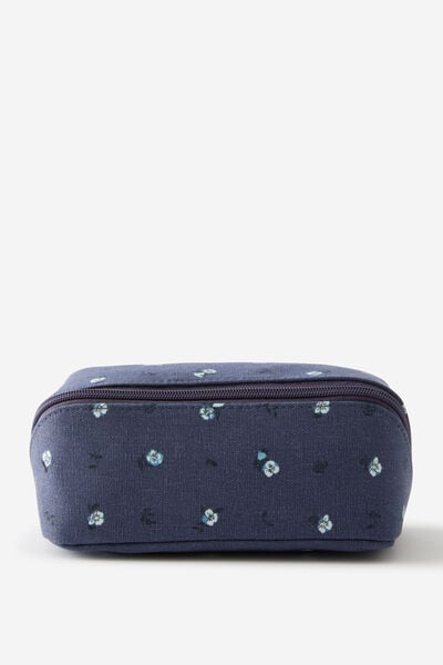 Felix Fold Out Pencil Case, DITSY PANSY MIDNIGHT