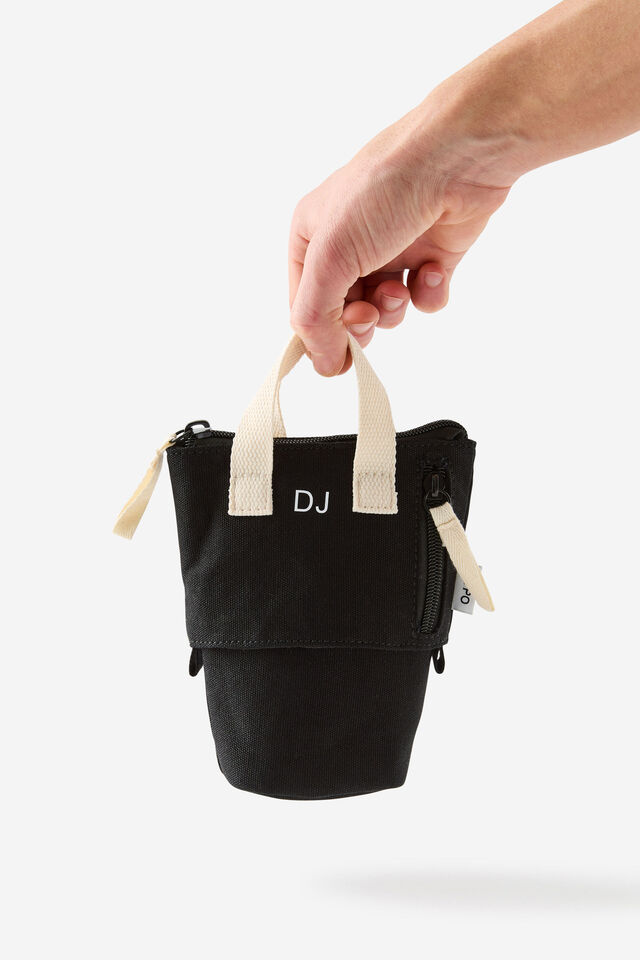 Personalised Pop It Tote Pencil Case, SOLID BLACK