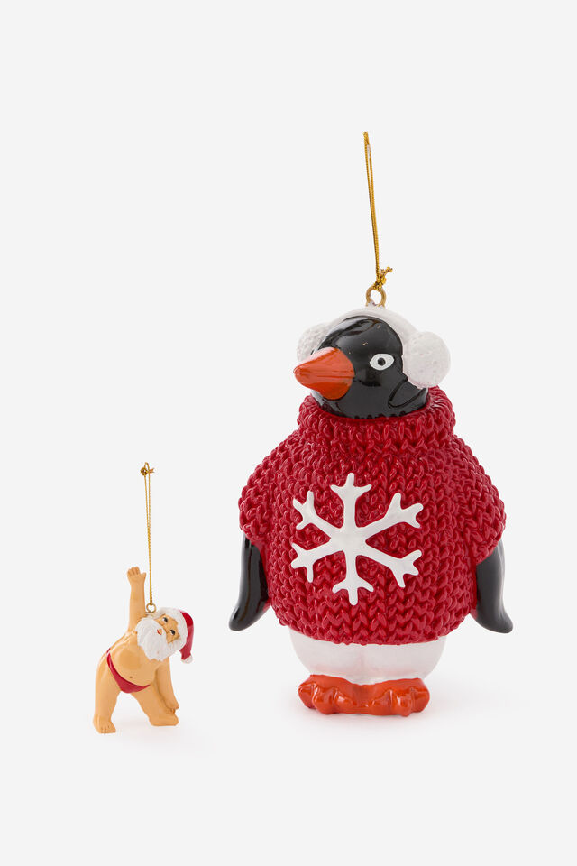 Oversized Resin Ornaments, PENGUIN CHRISTMAS JUMPER